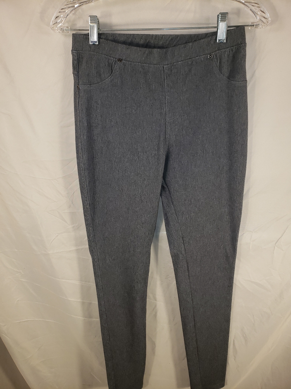 Women's Dark Gray Stretch Jeggings - Pull-On Slim Fit - S/M